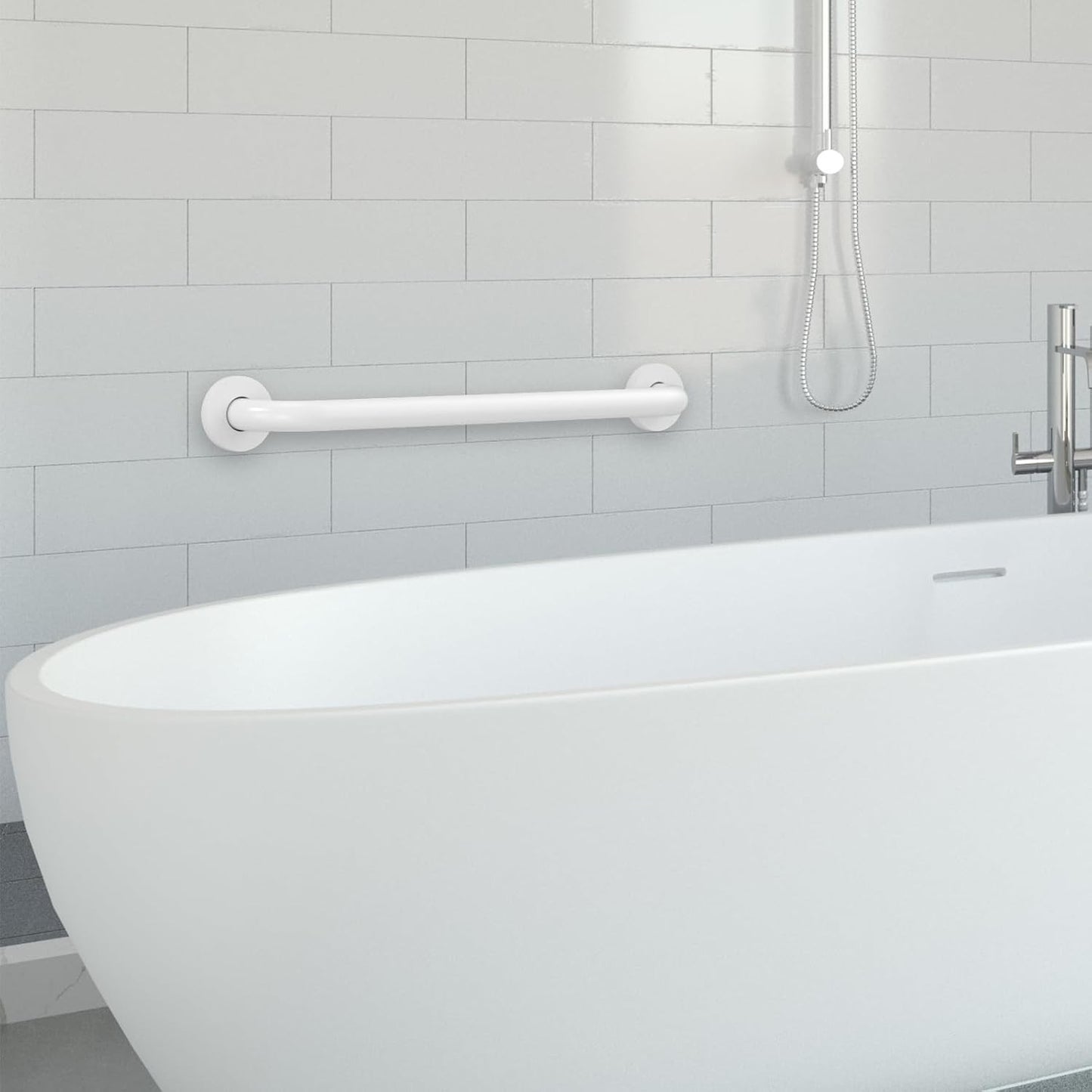 Grab Bars for Wall White Safety Shower Grab Bars for Seniors Elderly Handicapped
