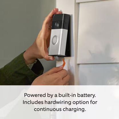 Battery Doorbell with Head-To-Toe HD Video, Live View with 2-Way Talk, and Motion Detection and Alerts - Satin Nickel