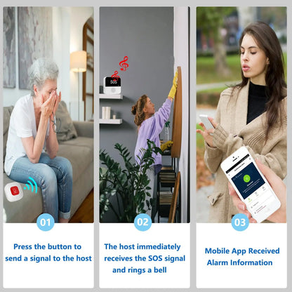 Wireless Wifi Elderly Caregiver Pager SOS Call Button