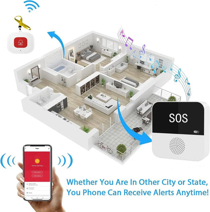 Wireless Wifi Elderly Caregiver Pager SOS Call Button