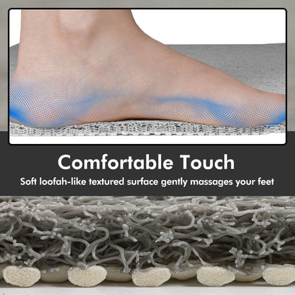 Non Slip Shower Mat 17"X30" PVC Loofah Shower Mats for Bathtub Quick Drying Shower Floor Mat with Comfortable Textured Surface - Easy Cleaning