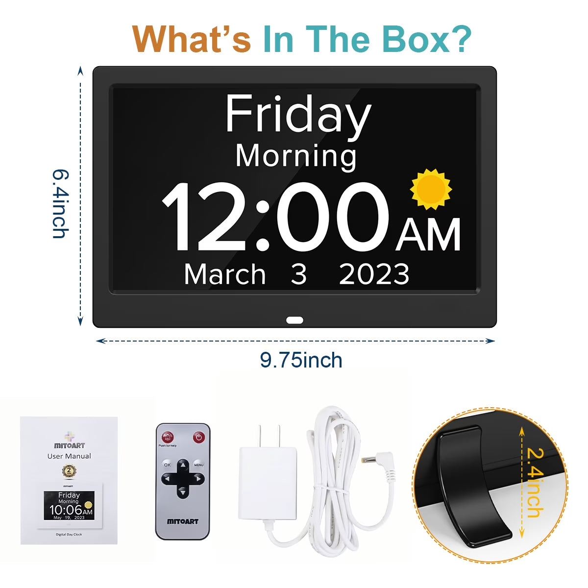 10.1 Inch Large Digital Alarm Clock with Date and Day for Dementia Seniors, Voice Announcement Time
