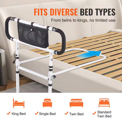 Bed Assist Rail 180° Foldable 450 Lbs. Loading Bed Side Rails with 4-Level Handle for Elderly Adults Senior Patient Care