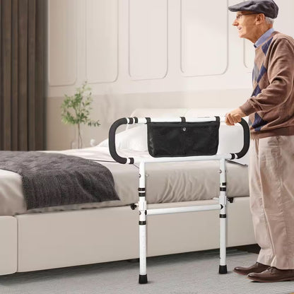 Bed Assist Rail 180° Foldable 450 Lbs. Loading Bed Side Rails with 4-Level Handle for Elderly Adults Senior Patient Care