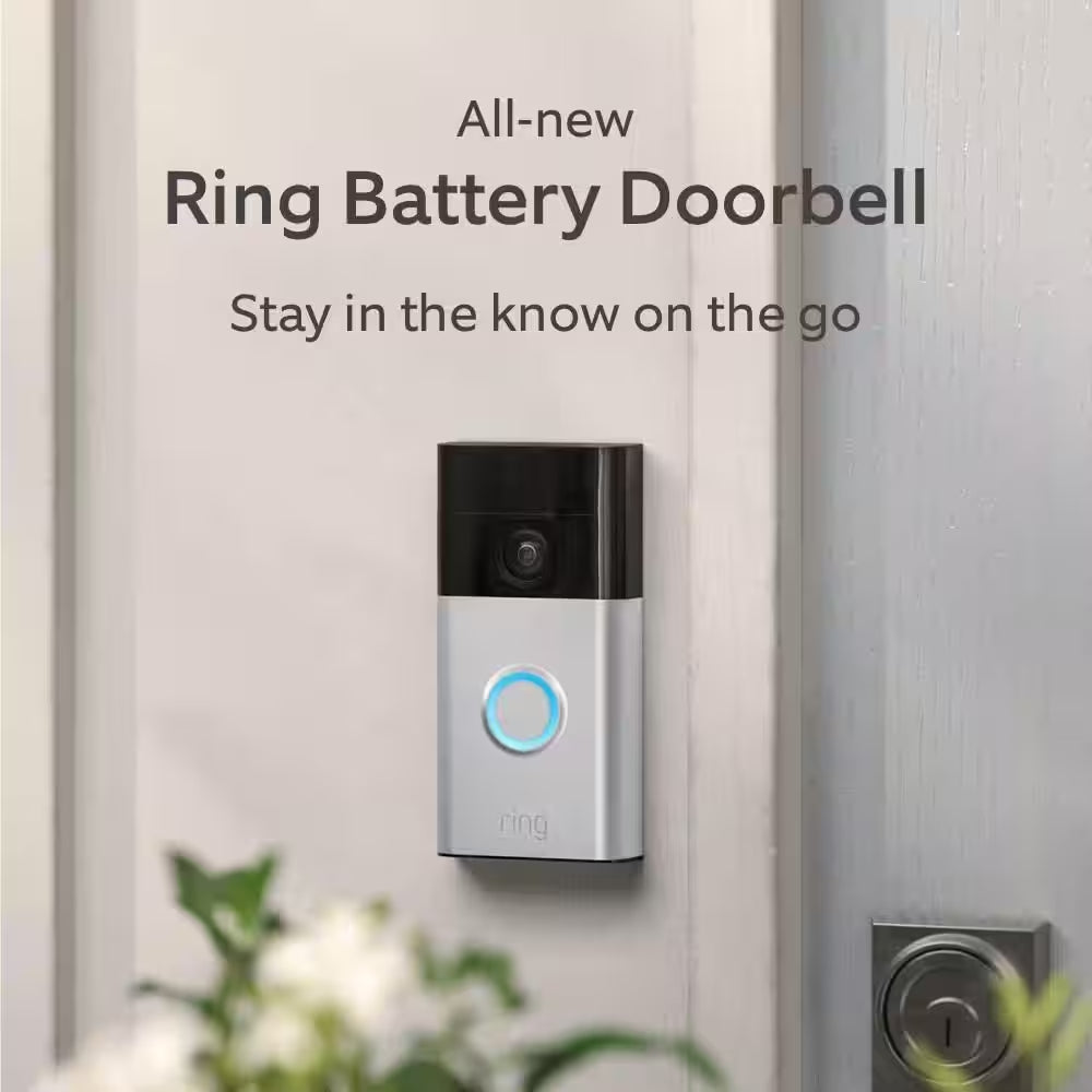 Battery Doorbell with Head-To-Toe HD Video, Live View with 2-Way Talk, and Motion Detection and Alerts - Satin Nickel