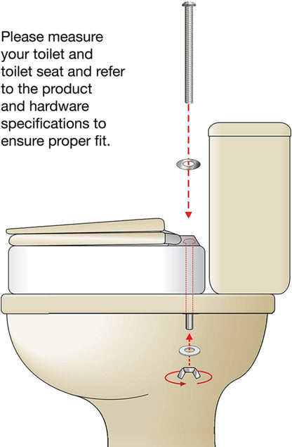 Raised Toilet Seat with Arms, Elongated for Elderly Handicap Bathroom Riser Lift