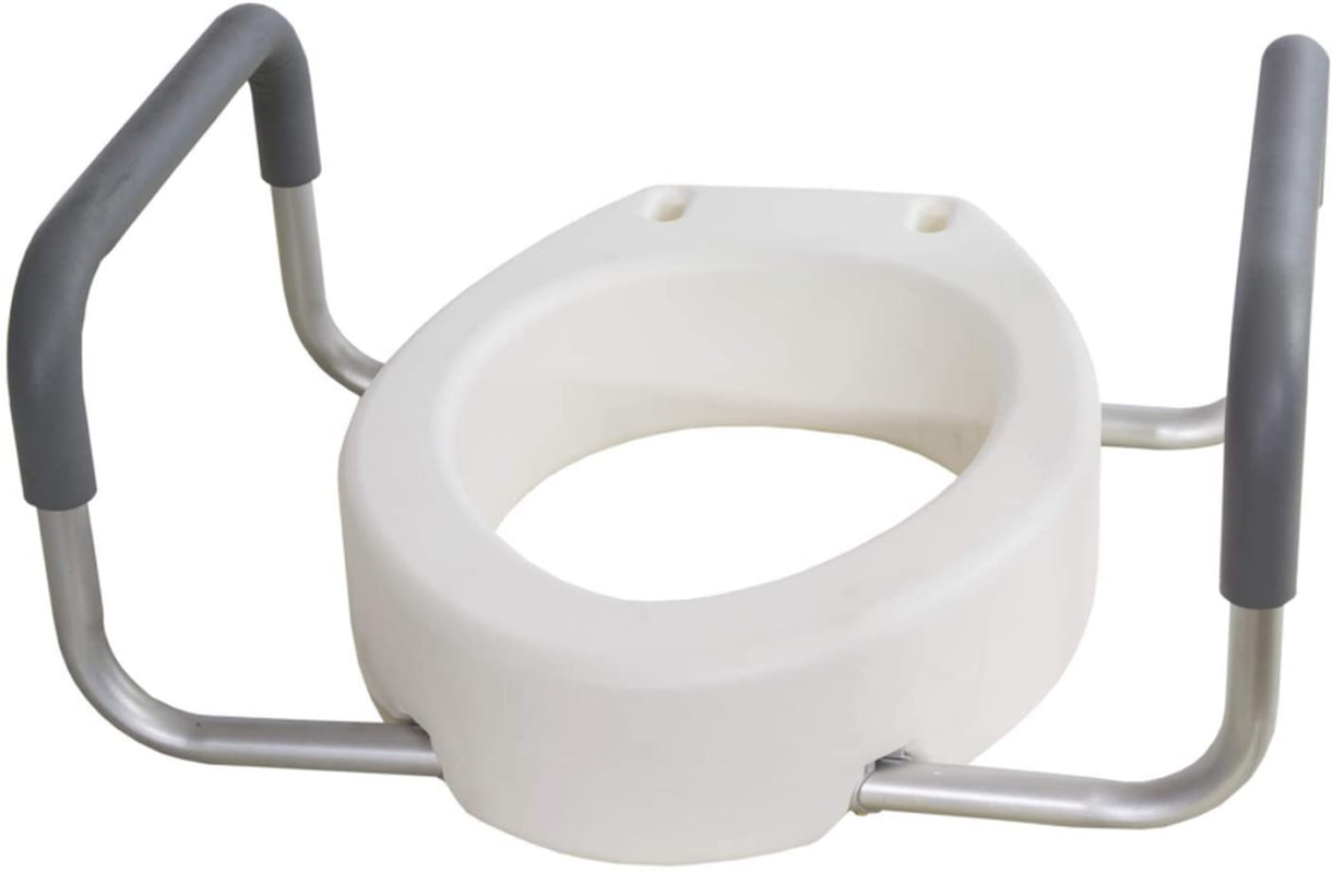Raised Toilet Seat with Arms, Elongated for Elderly Handicap Bathroom Riser Lift