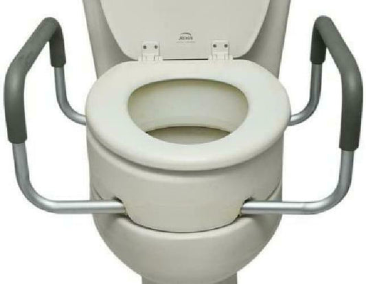 Raised Toilet Seat with Arms, Elongated for Elderly Handicap Bathroom Riser Lift