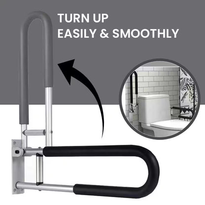 23.6 In. Hand Support Rail, Toilet Handrails Bathroom Safety Bar for Seniors, Elderly, Disabled in Aluminum Silver