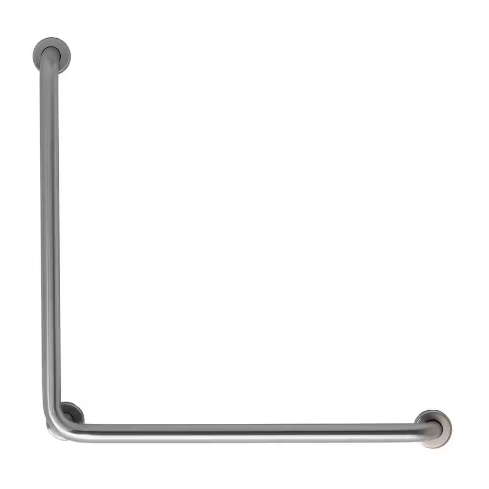 Caregiver 30 In. X 30 In. X 1-1/2 In. Concealed Screw Grab Bar with 90 Degree Angle in Stainless Steel