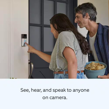 Battery Doorbell with Head-To-Toe HD Video, Live View with 2-Way Talk, and Motion Detection and Alerts - Satin Nickel