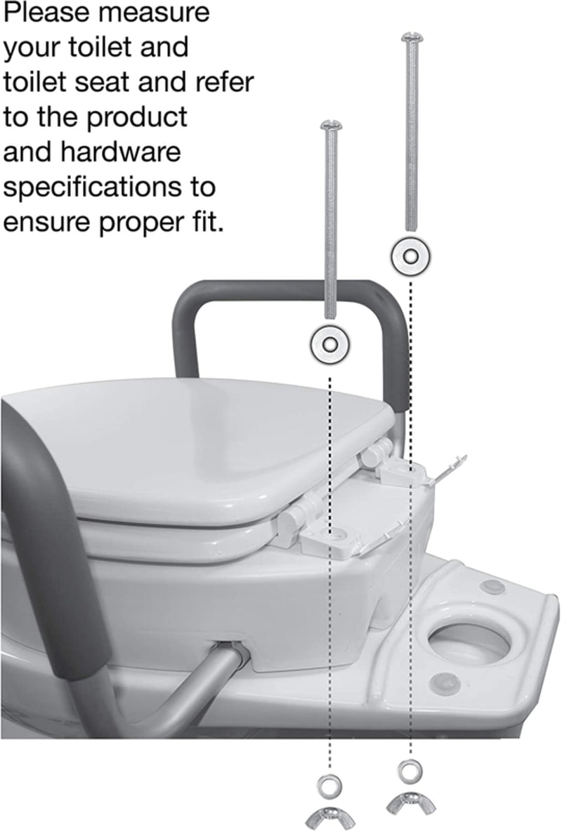 Raised Toilet Seat with Arms, Elongated for Elderly Handicap Bathroom Riser Lift