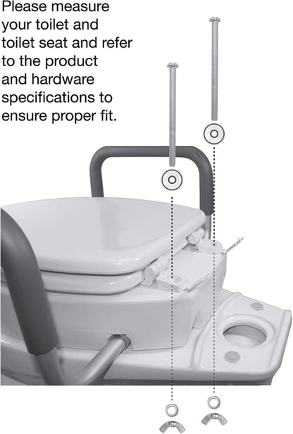 Raised Toilet Seat with Arms, Elongated for Elderly Handicap Bathroom Riser Lift