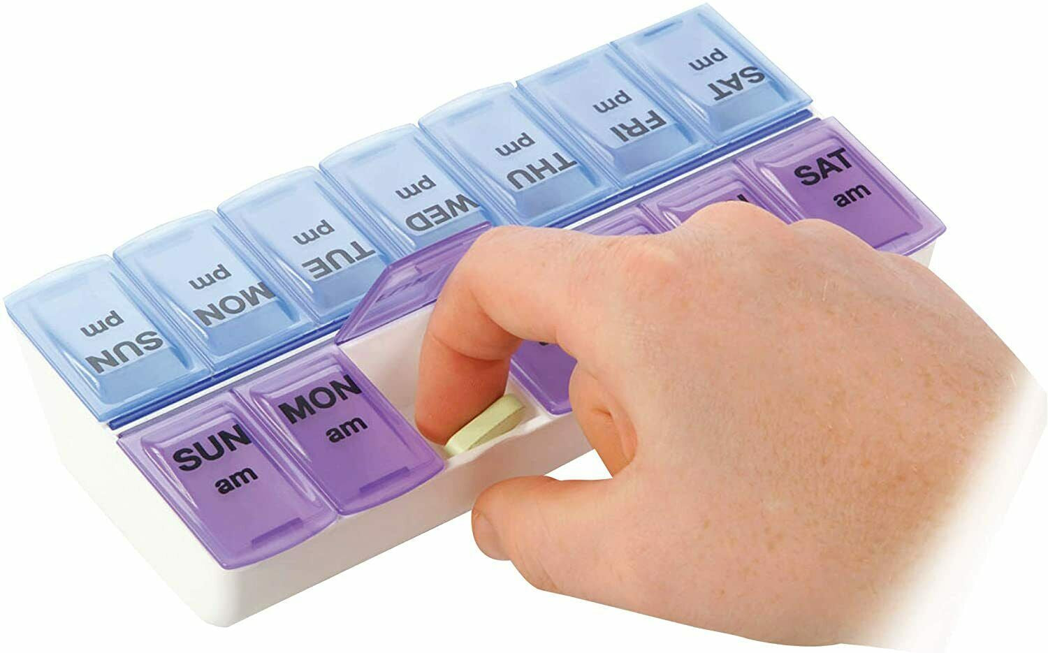 BEST Pills Box Medicine 7 Day Dispenser Organizer Holder Case Large AM PM**