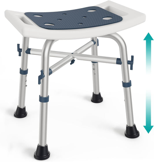 Shower Chair for inside Shower (350 Lb) - Adjustable Height, Padded Seat, Shower