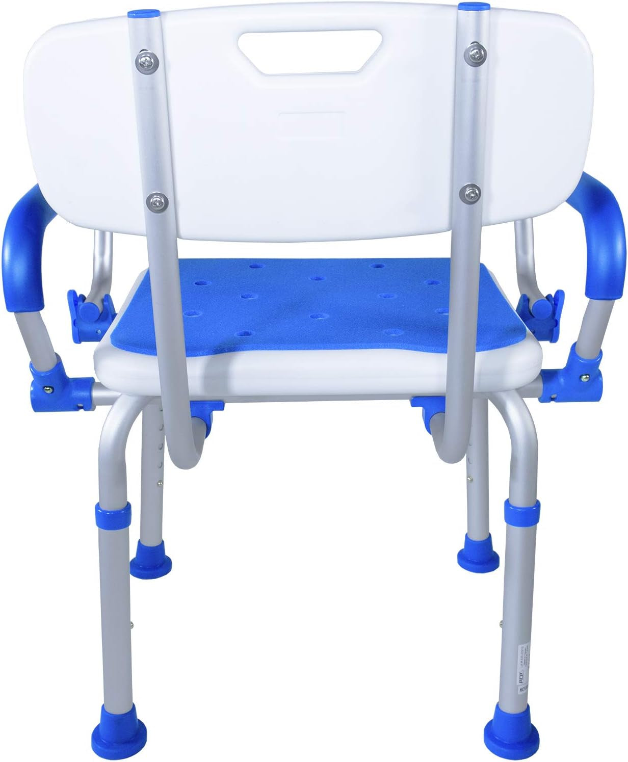Shower Safety Chair, Bath Bench with Backrest, Swing Arms, Adjustable Height, Medical Senior Support, Foam Padded