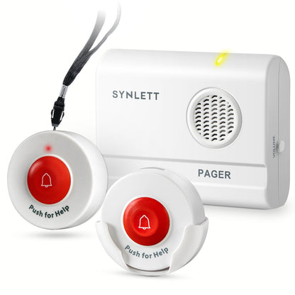 Synlett Caregiver Pager Wireless Call Buttons for Elderly Monitoring S
