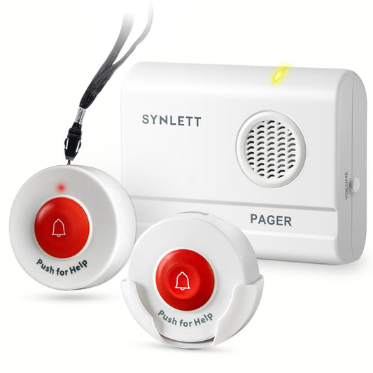 Synlett Caregiver Pager Wireless Call Buttons for Elderly Monitoring S