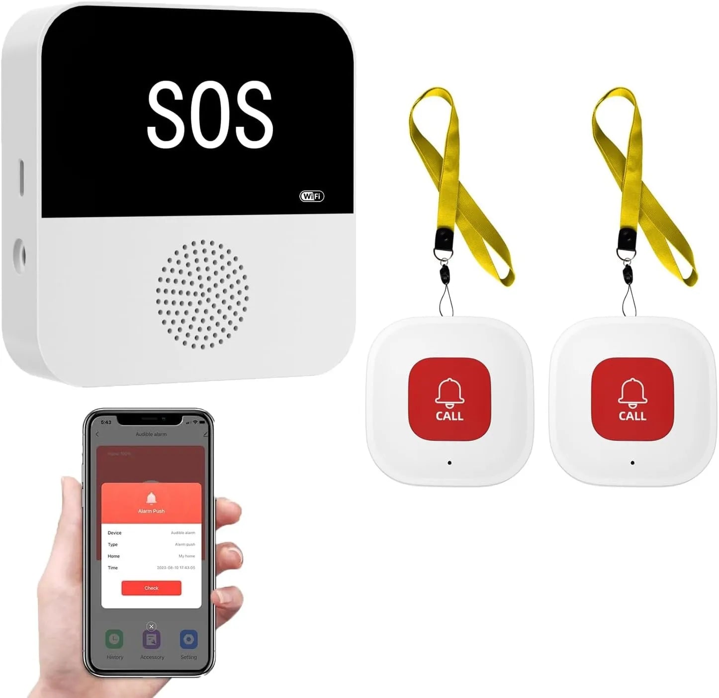 Wireless Wifi Elderly Caregiver Pager SOS Call Button