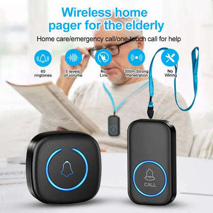Wireless Lanyard Elderly Pager Smart SOS Call Button Paramedic Pager Emergency Call Button for Kid Elderly Patient Advanced Care