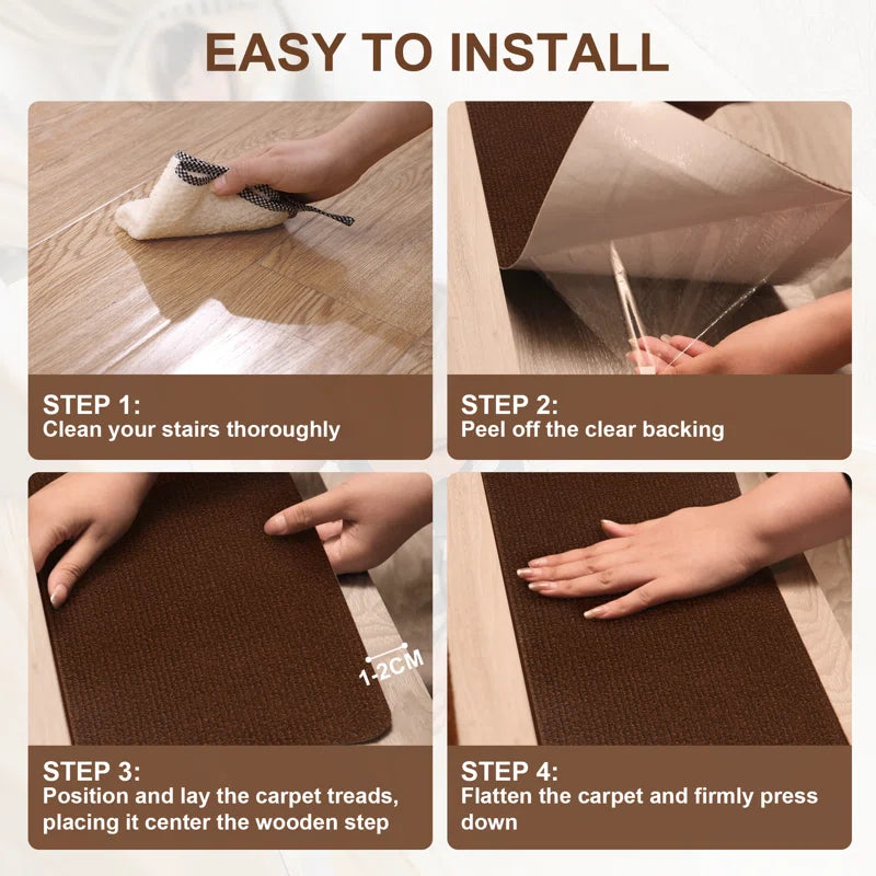 Non-Slip Carpet Stair Treads Indoor (Set of 15)
