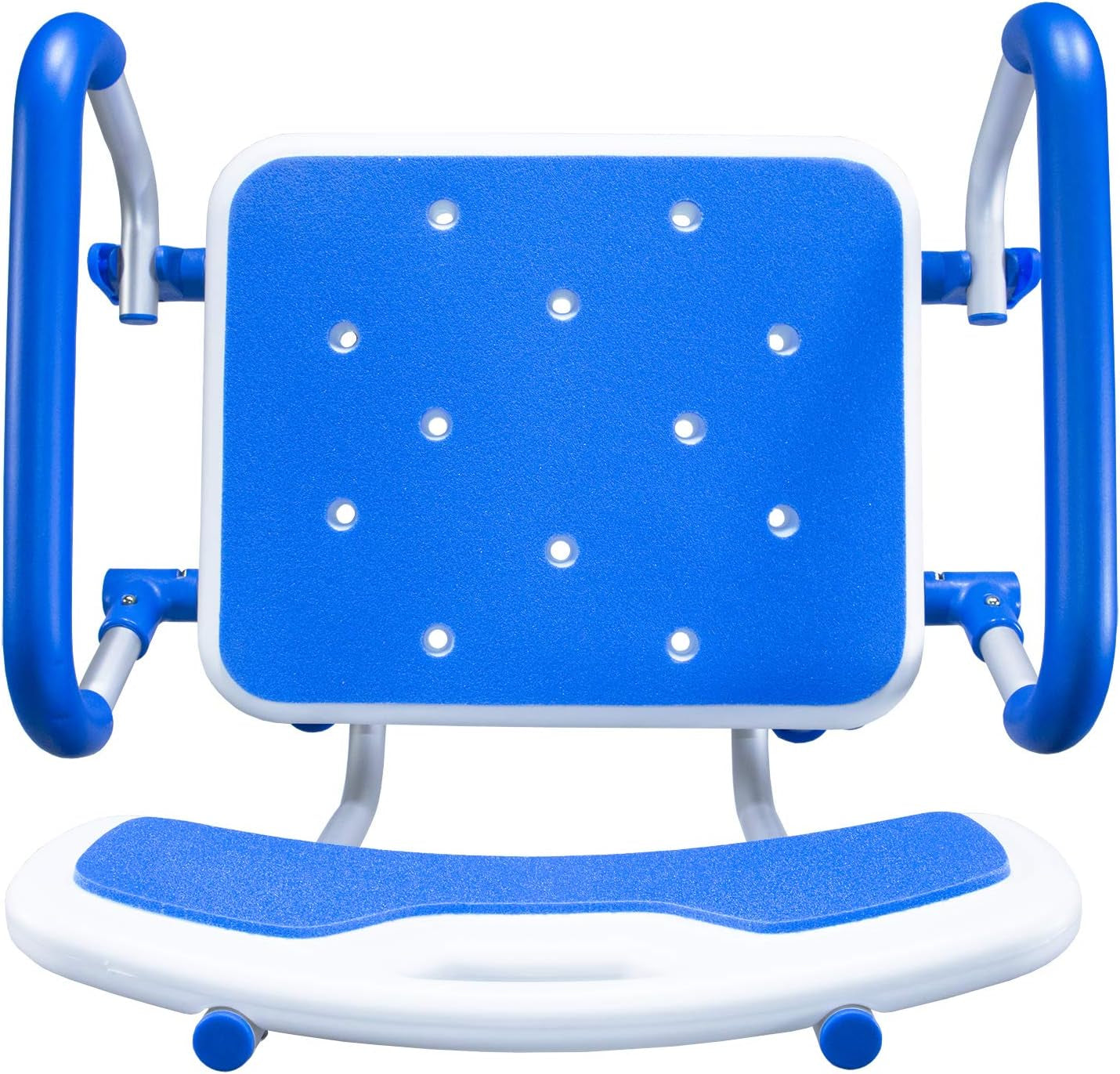 Shower Safety Chair, Bath Bench with Backrest, Swing Arms, Adjustable Height, Medical Senior Support, Foam Padded