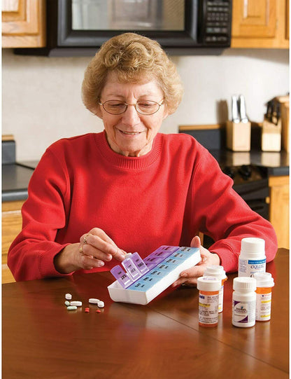 BEST Pills Box Medicine 7 Day Dispenser Organizer Holder Case Large AM PM**