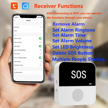 Wireless Wifi Elderly Caregiver Pager SOS Call Button